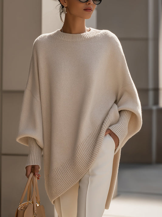 Jennifer | Pull Oversized à Drapé et Large Encolure