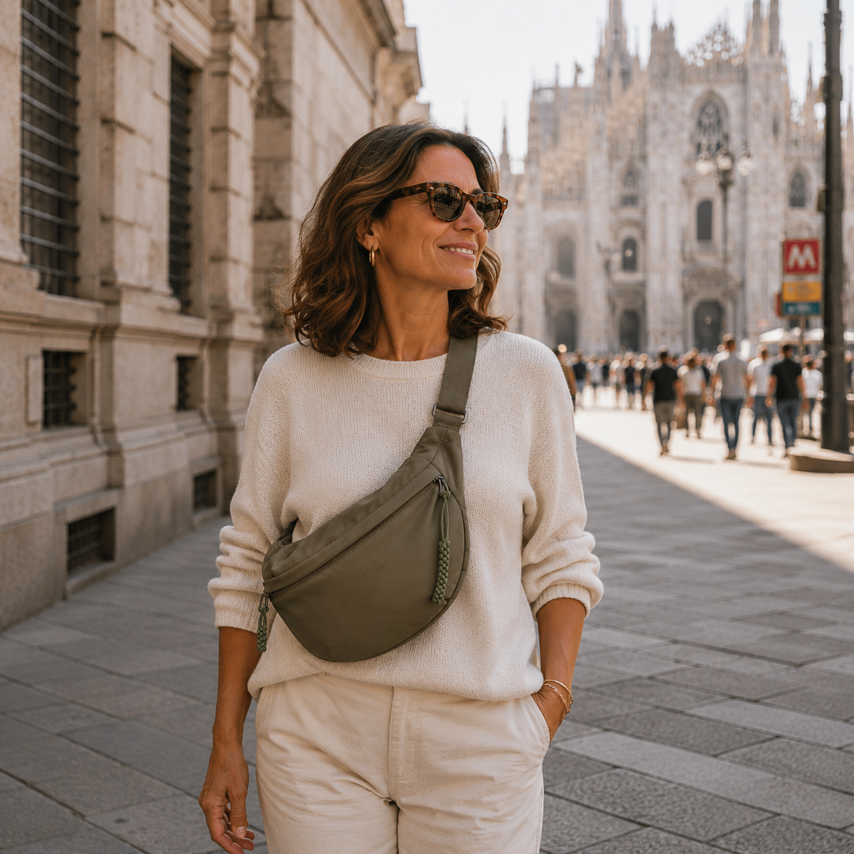 Viola | Sac porté épaule Vert olive