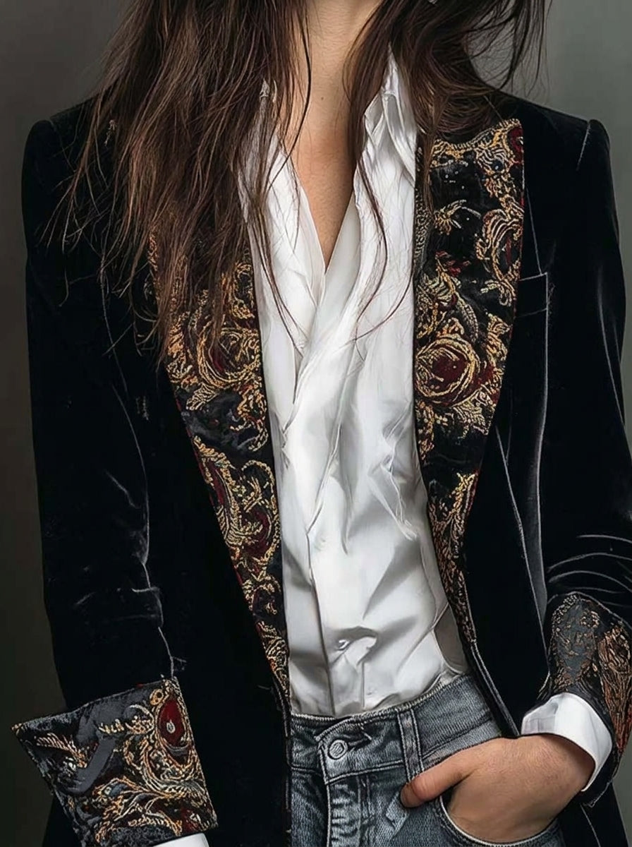 Marta - Blazer Slim Fit à imprimé baroque