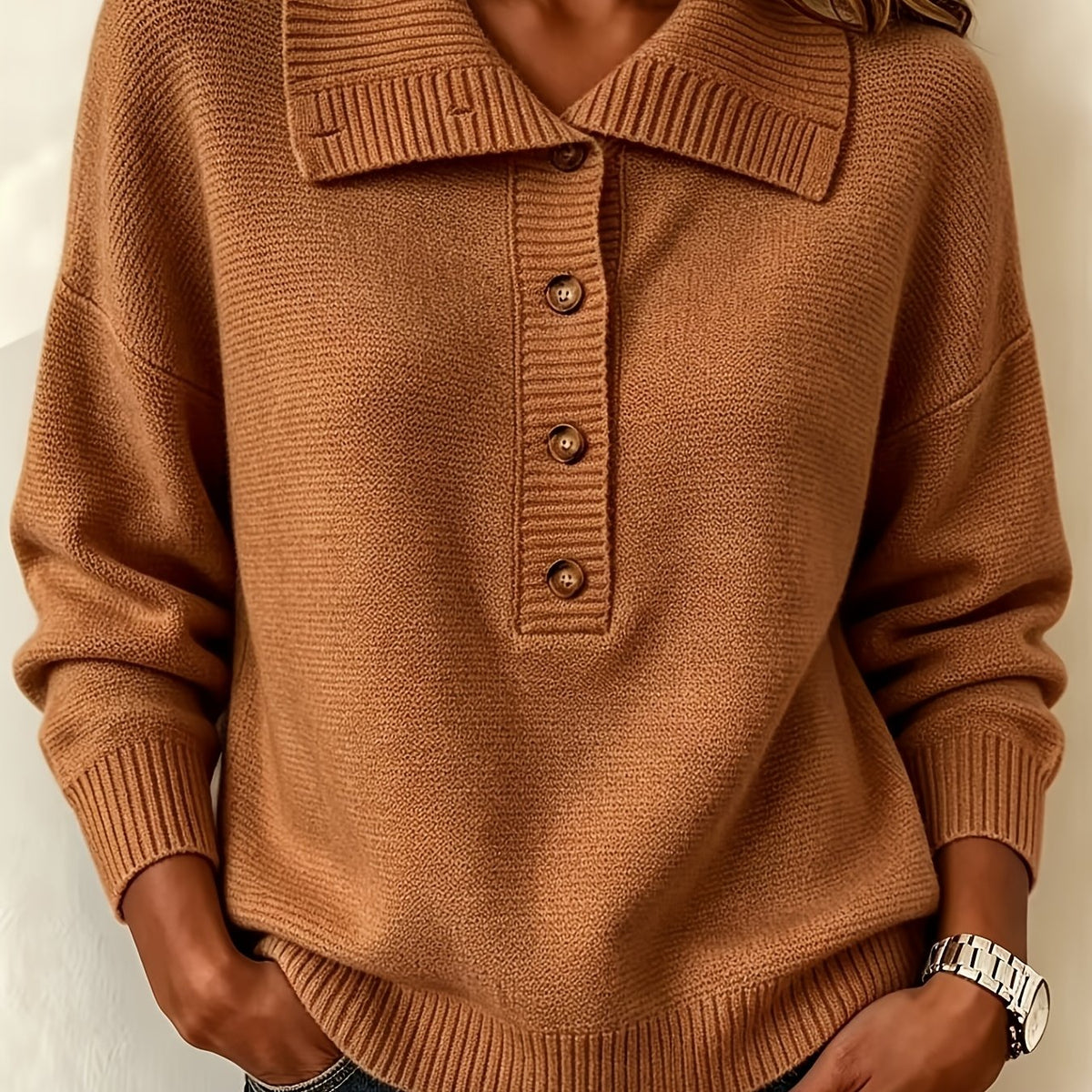 Nicole | Pull d'Automne pour Femme à Boutons