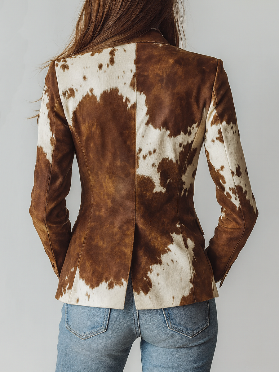 Manuela - Blazer à imprimé animalier vintage
