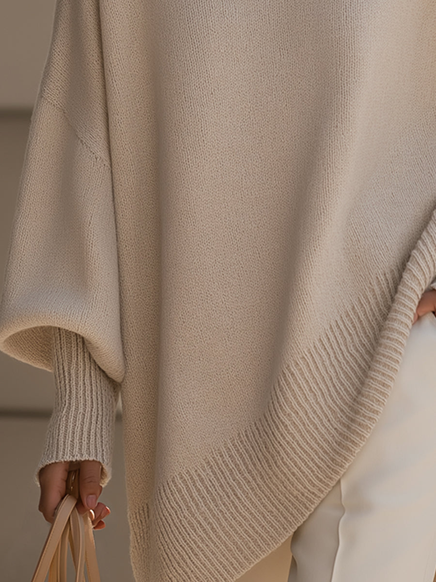 Jennifer | Pull Oversized à Drapé et Large Encolure