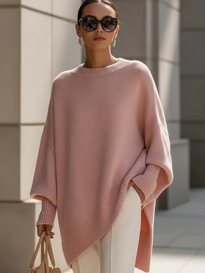 Jennifer | Pull Oversized à Drapé et Large Encolure
