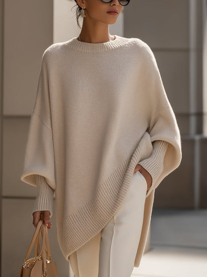 Jennifer | Pull Oversized à Drapé et Large Encolure