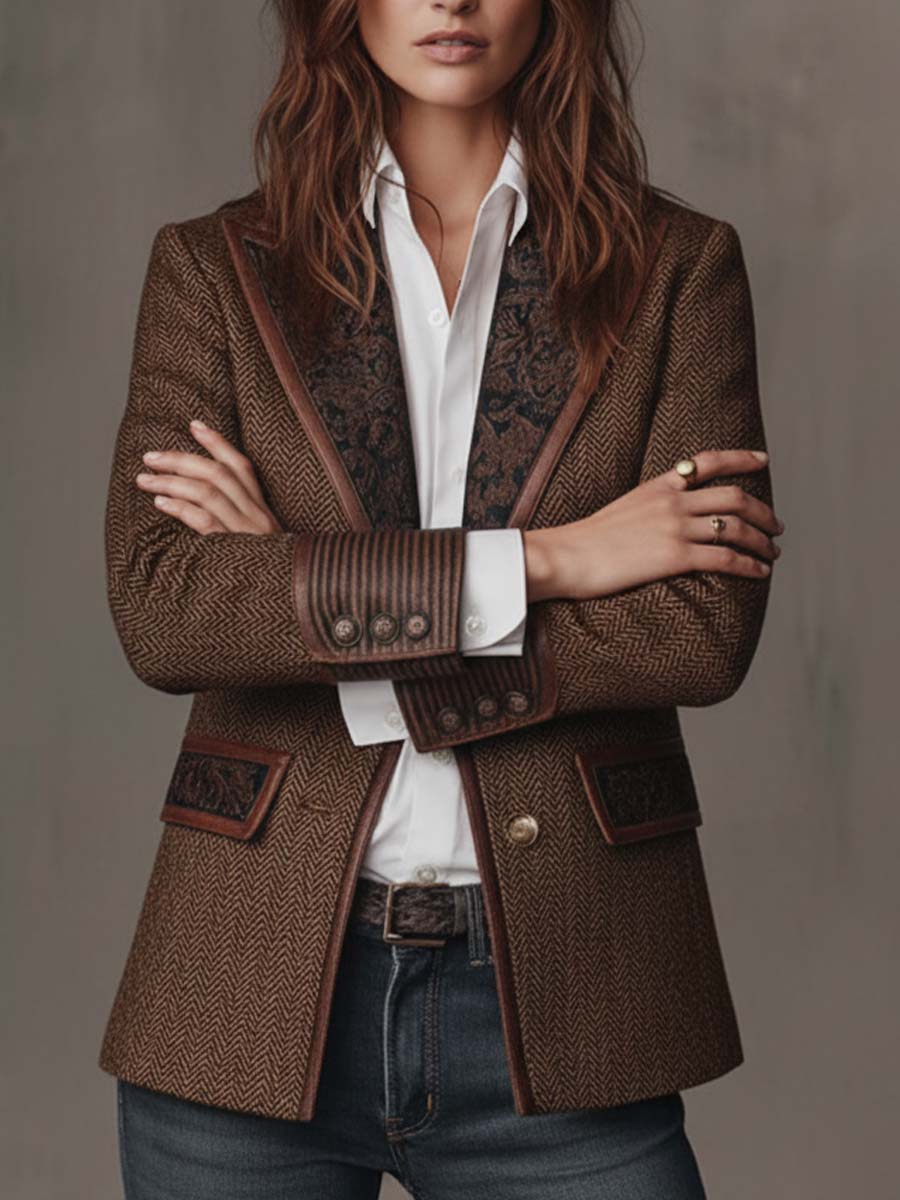 Arabella - Blazer à panneaux en chevrons