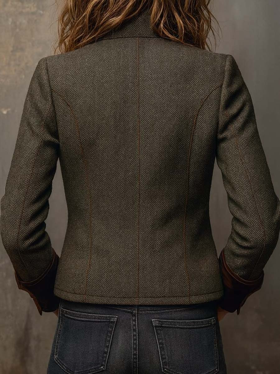 Viviana - Blazer à chevrons avec bordure contrastée