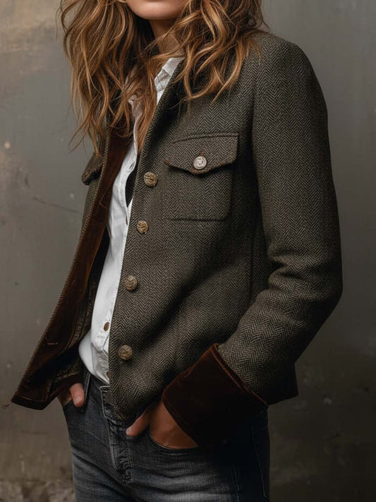 Viviana - Blazer à chevrons avec bordure contrastée
