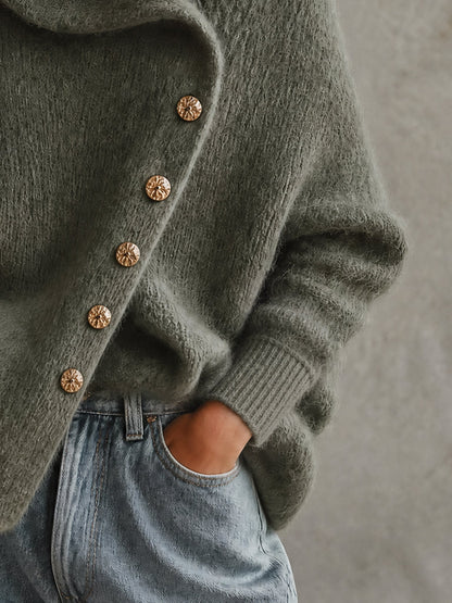 Pull oversize en alpaga vert olive