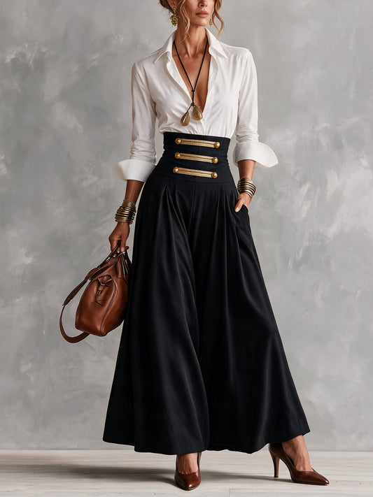 Ensemble chemise blanche et jupe noire