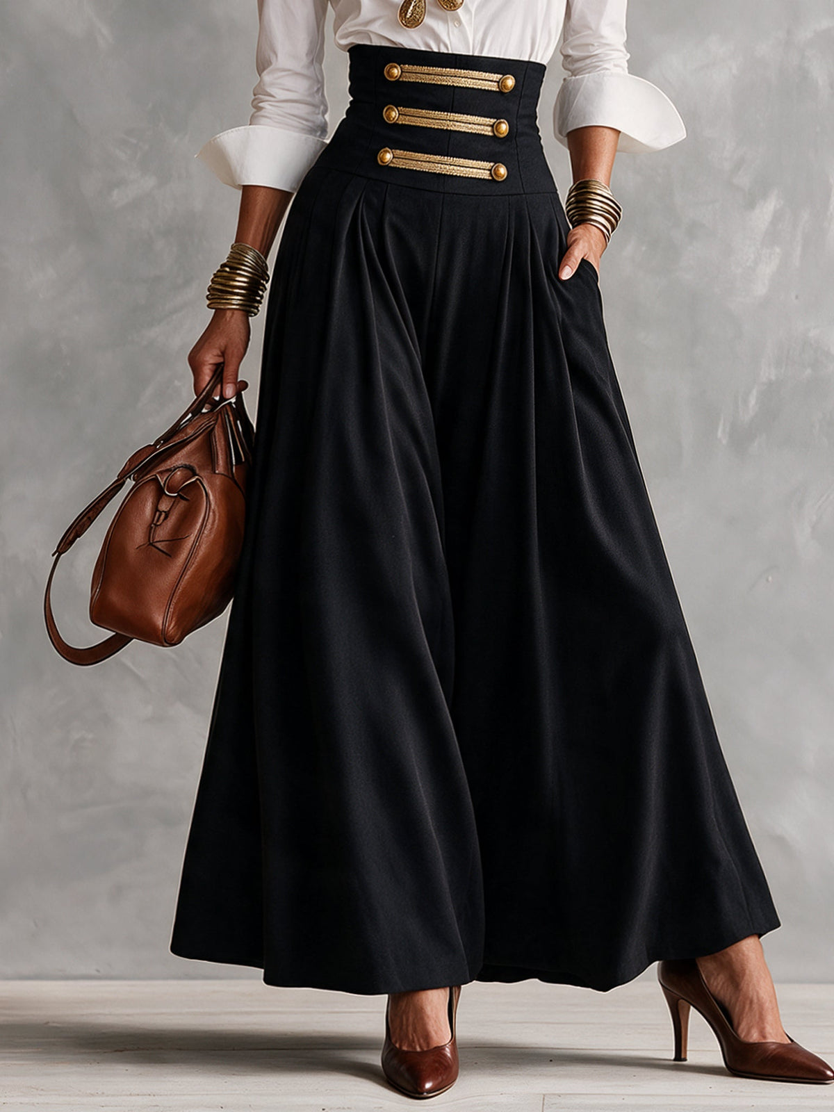 Ensemble chemise blanche et jupe noire