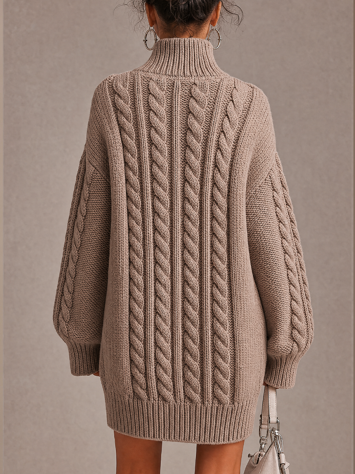 Minivestido jersey oversize topo cremallera