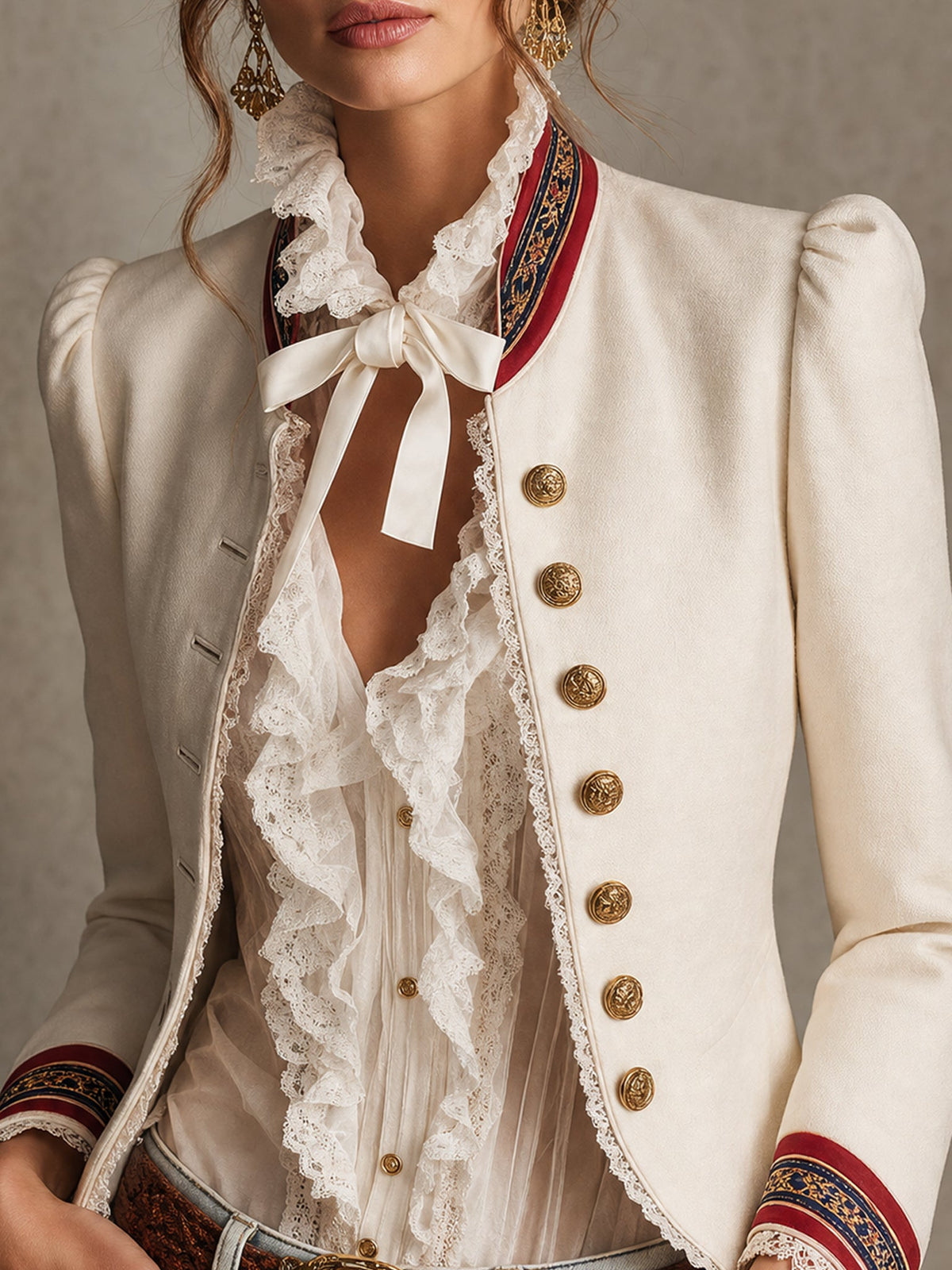 Blazer blanc vintage style Napoléon
