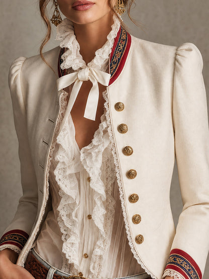 Blazer blanc vintage style Napoléon