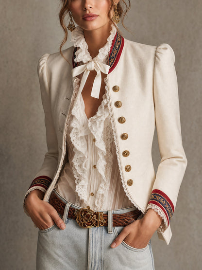 Blazer blanc vintage style Napoléon