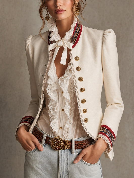 Blazer blanc vintage style Napoléon