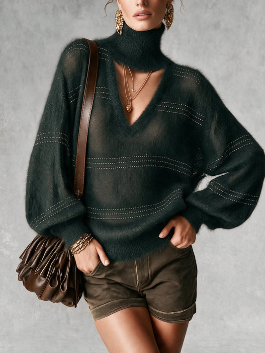 Pull oversize vert en mohair
