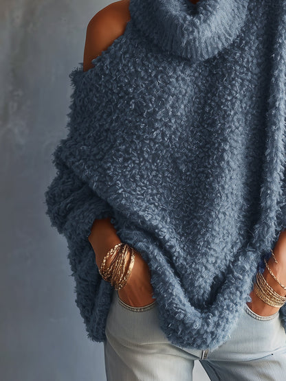 Pull en maille bleu oversize