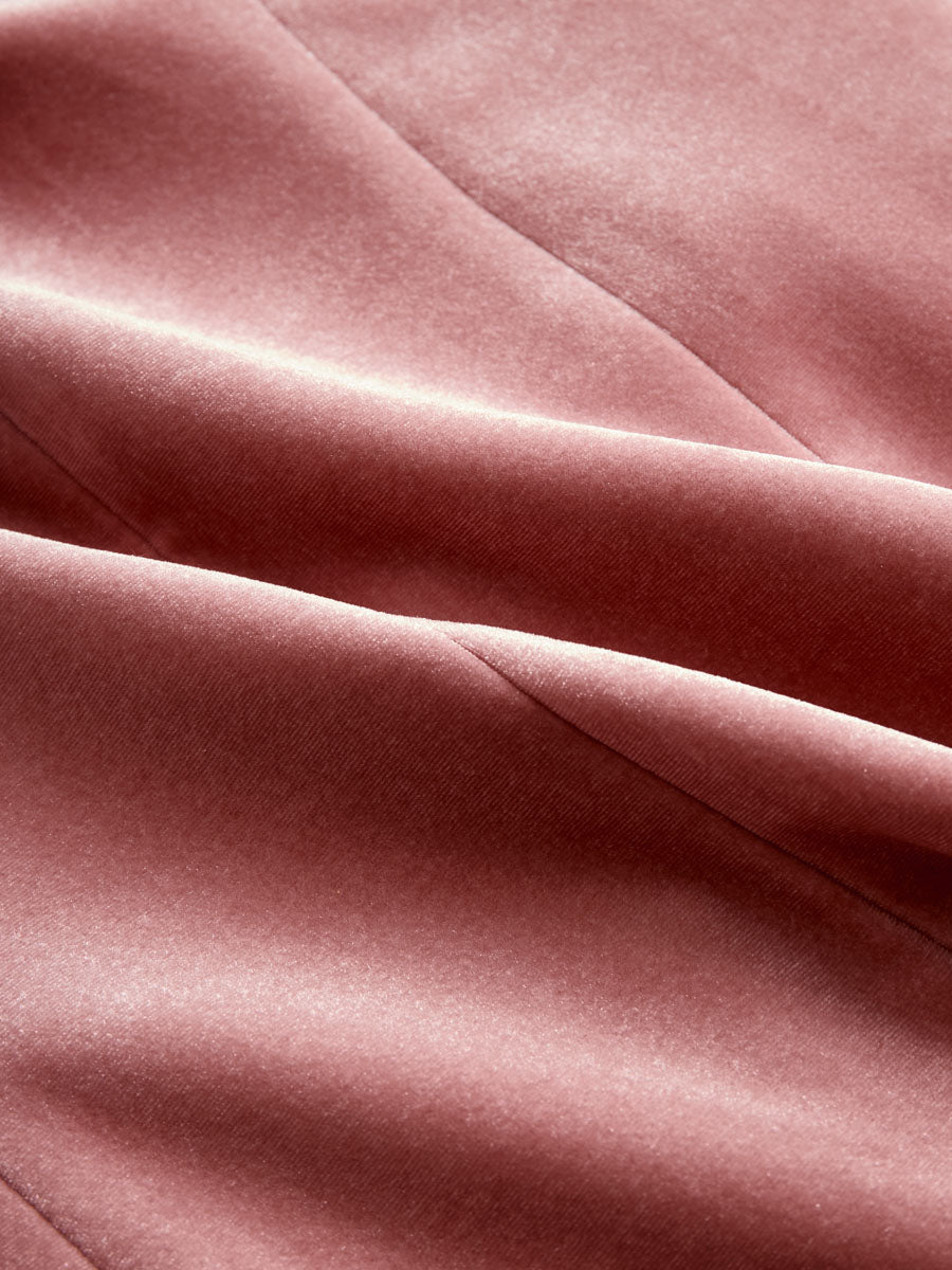 Élodie | Manteau en velours à revers, simple boutonnage et imprimé léopard