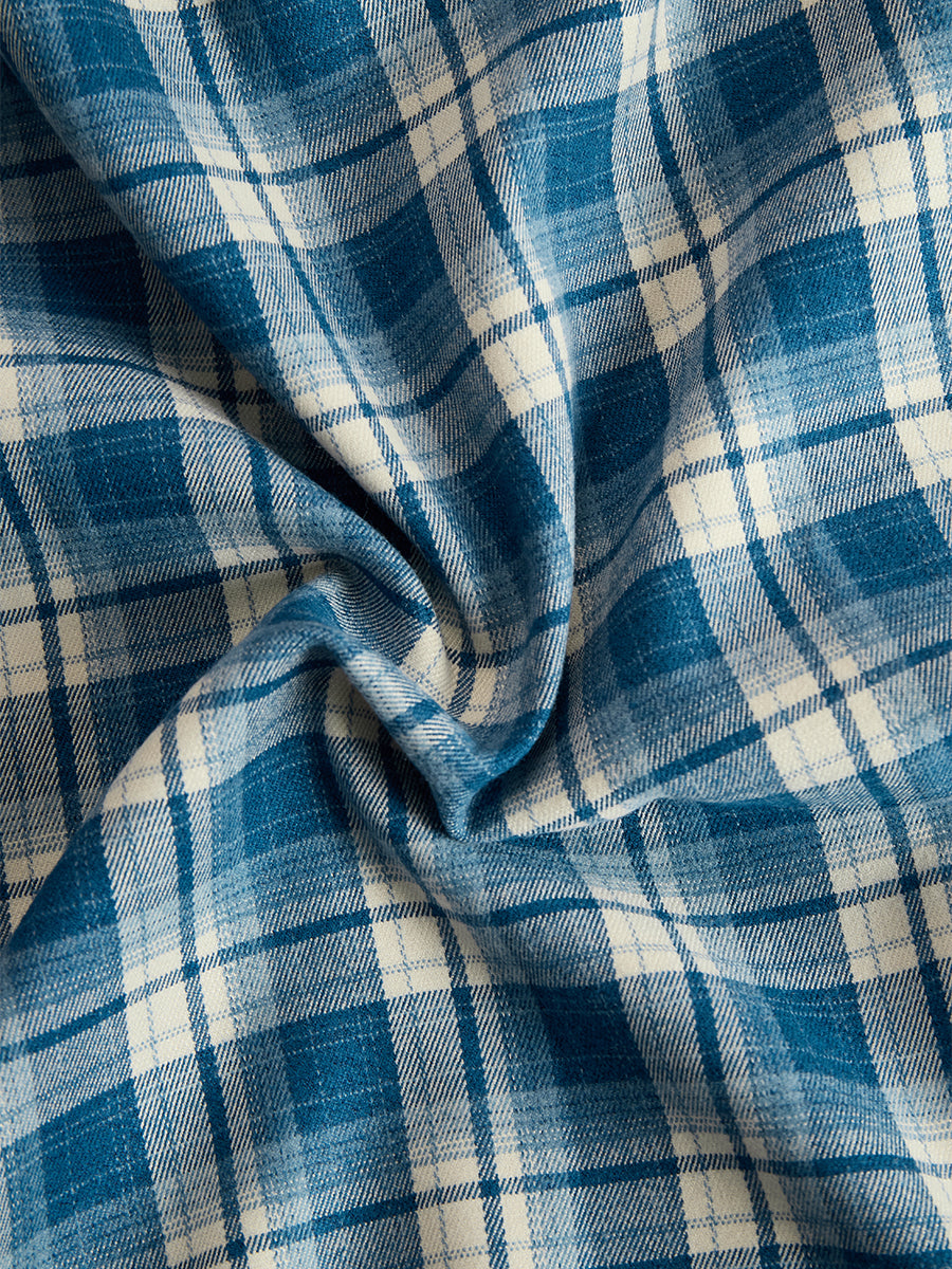Margaux | Robe longue à revers et carreaux brun rougeâtre, style ethnique rétro