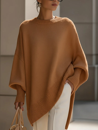 Jennifer | Pull Oversized à Drapé et Large Encolure