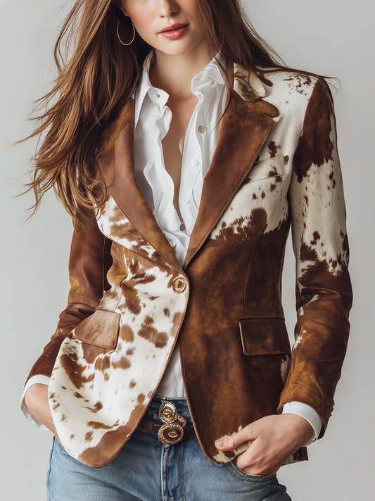 Manuela - Blazer à imprimé animalier vintage