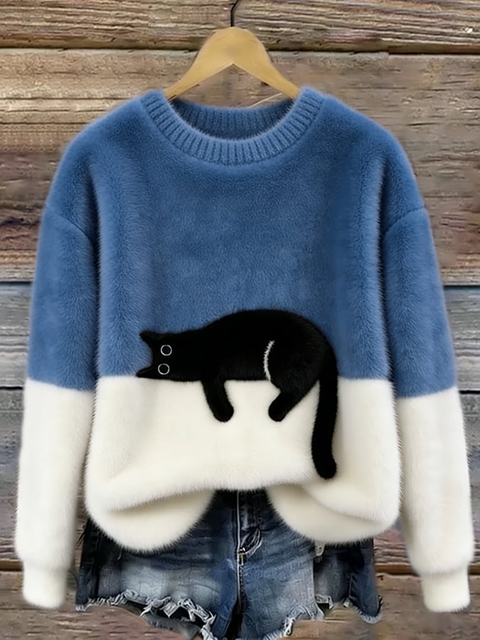 Pull Élégant Motif Chat
