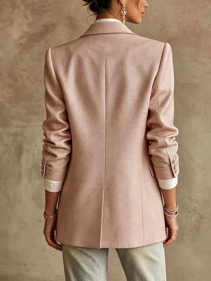 Blazer tailleur rose à ornements