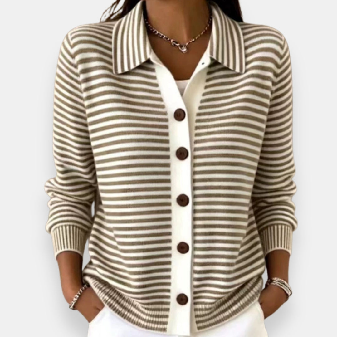 Nola | Cardigan à rayures et boutons