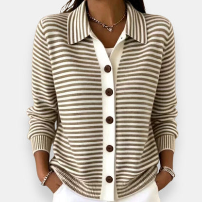 Nola | Cardigan à rayures et boutons