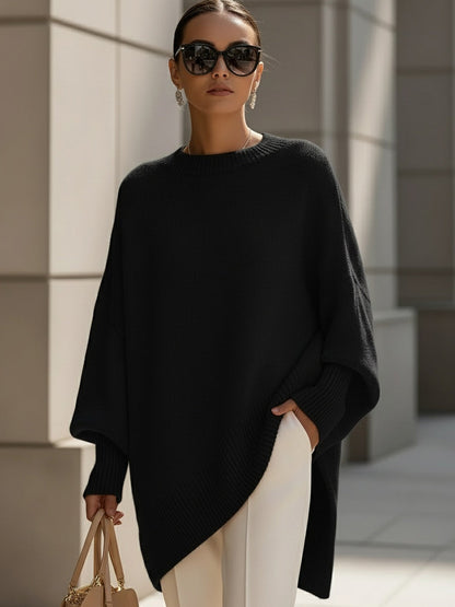 Jennifer | Pull Oversized à Drapé et Large Encolure