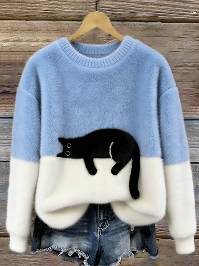 Pull Élégant Motif Chat