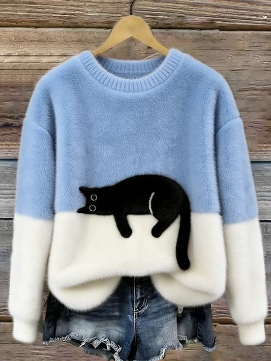 Pull Élégant Motif Chat