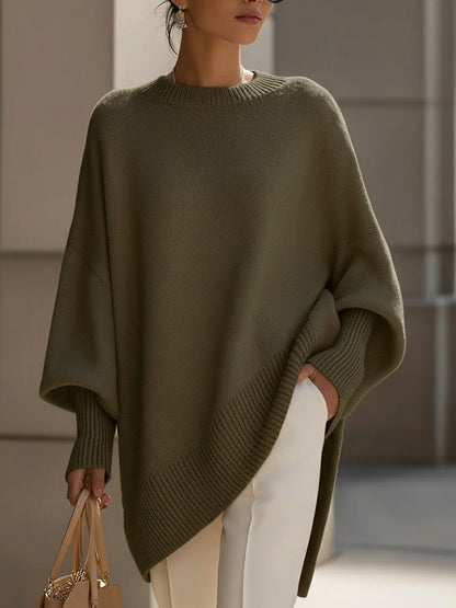 Jennifer | Pull Oversized à Drapé et Large Encolure