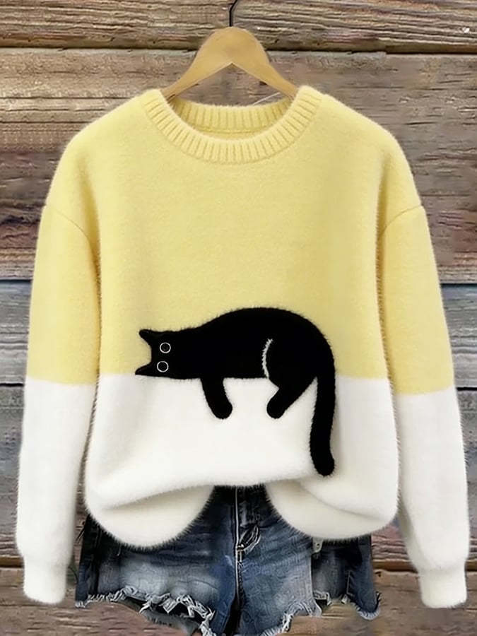 Pull Élégant Motif Chat