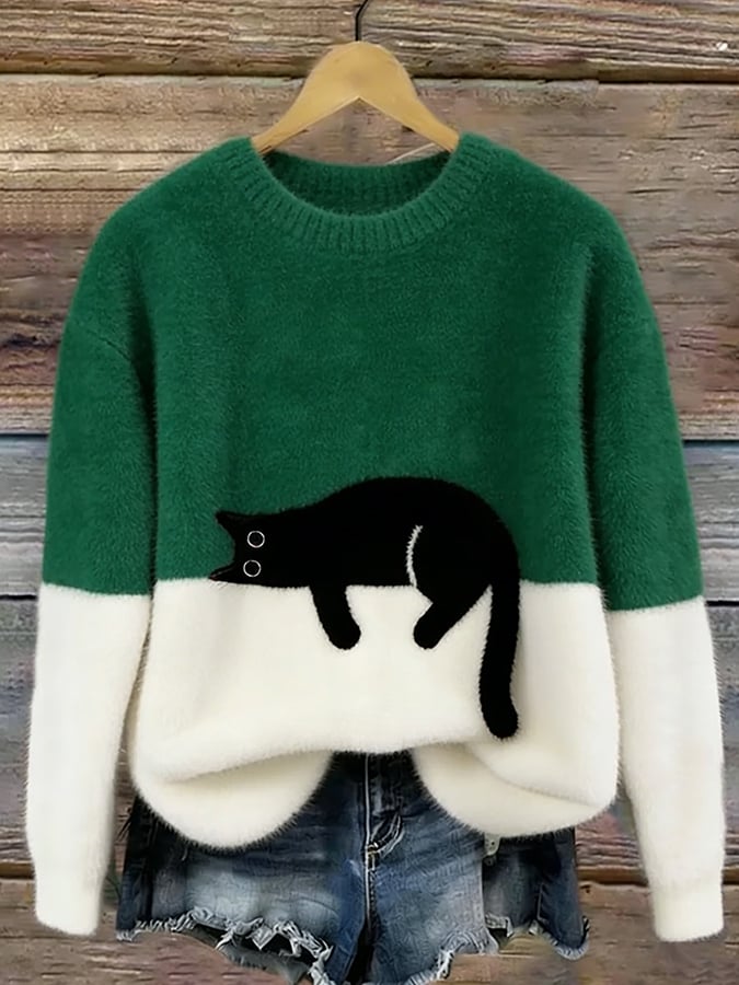 Pull Élégant Motif Chat