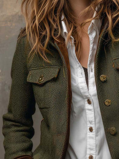 Viviana - Blazer à chevrons avec bordure contrastée