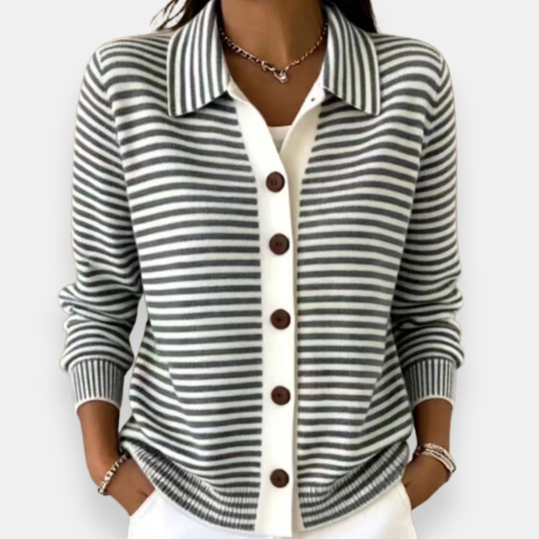 Nola | Cardigan Rayé d'Automne