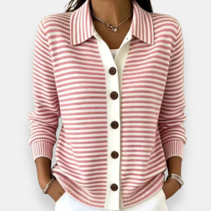 Nola | Cardigan à rayures et boutons