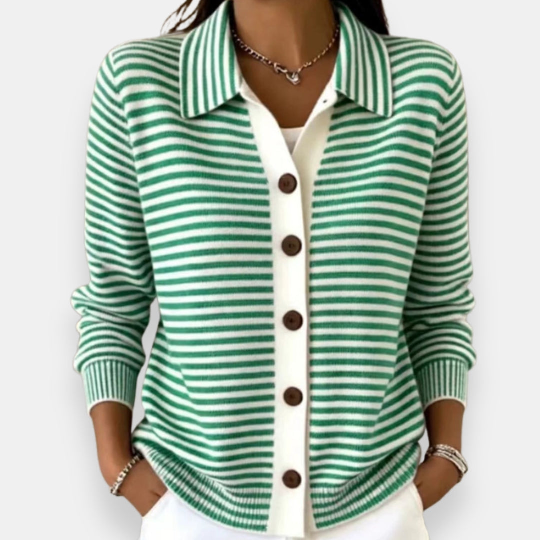 Nola | Cardigan à rayures et boutons