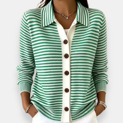 Nola | Cardigan à rayures et boutons