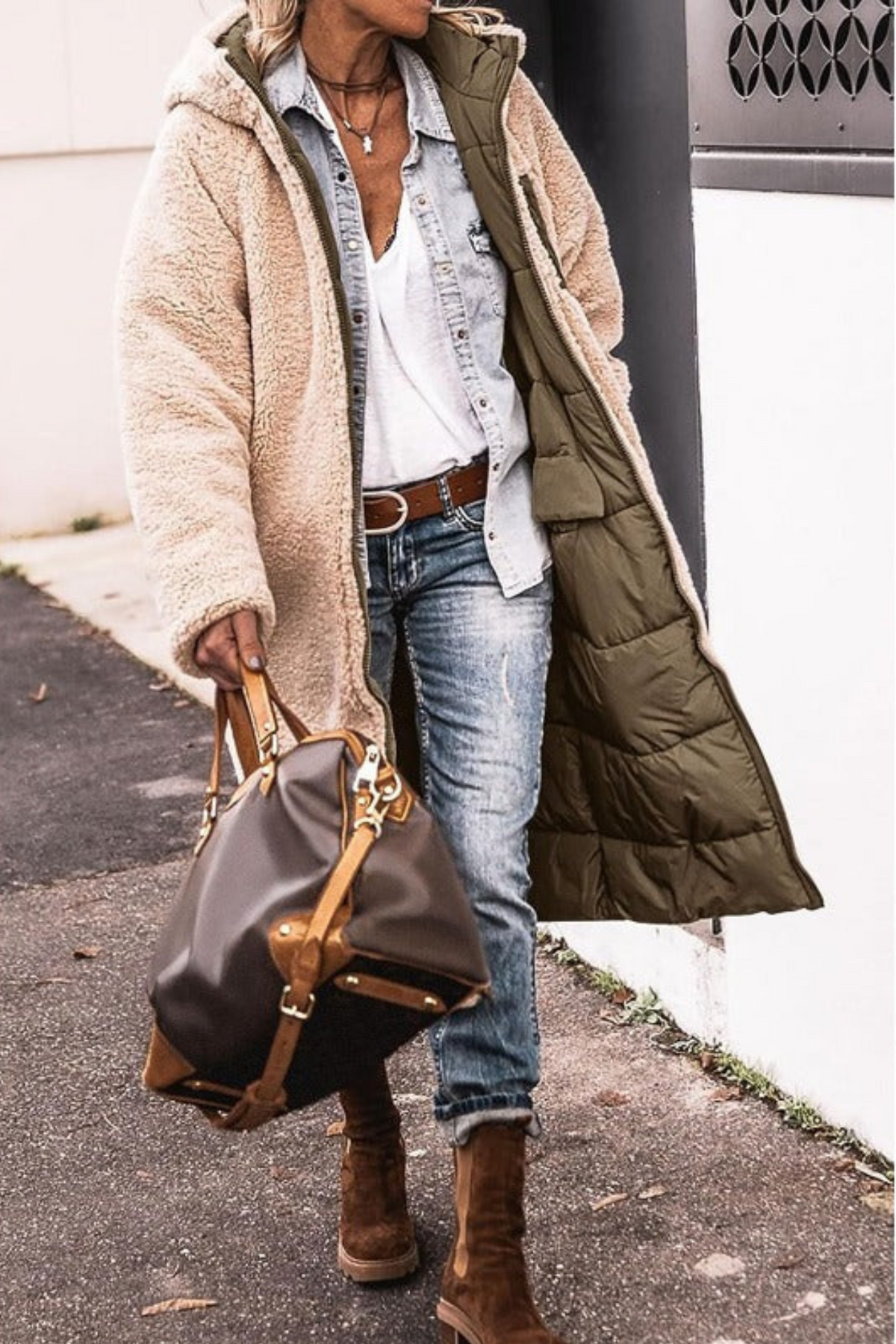 Carine | Manteau réversible élégant pour femme