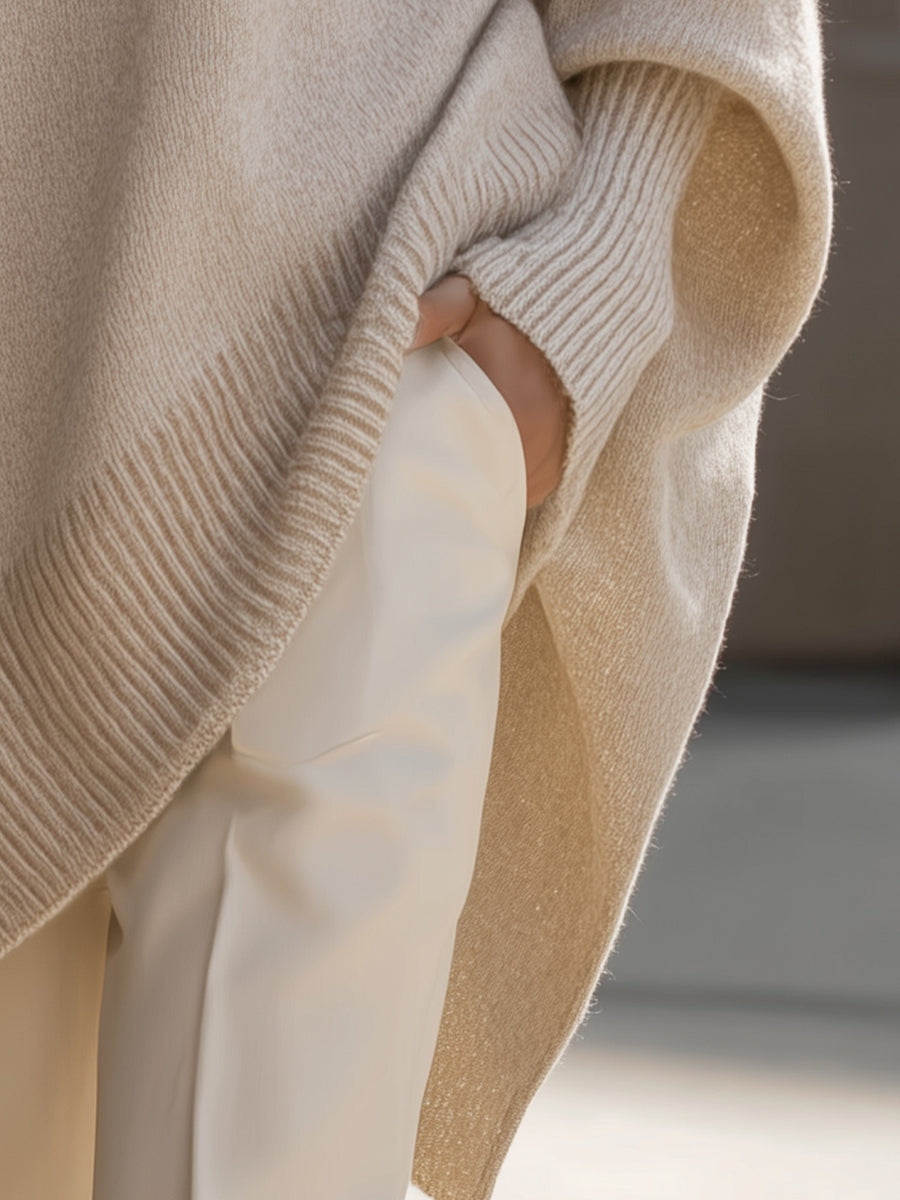 Jennifer | Pull Oversized à Drapé et Large Encolure