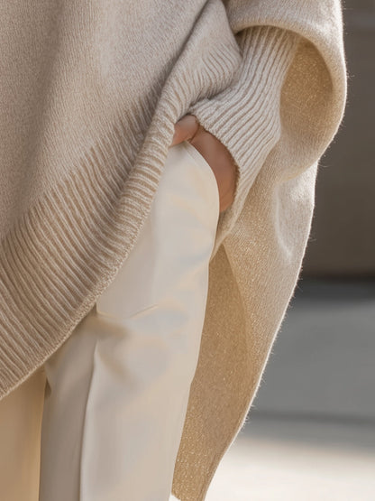 Jennifer | Pull Oversized à Drapé et Large Encolure