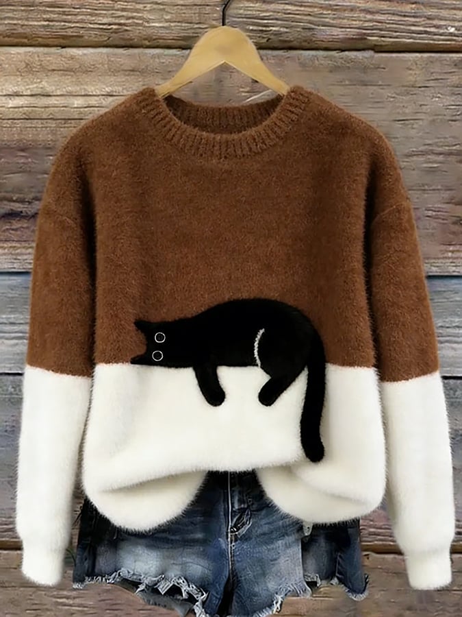 Pull Élégant Motif Chat