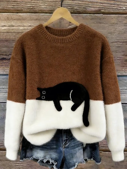 Pull Élégant Motif Chat