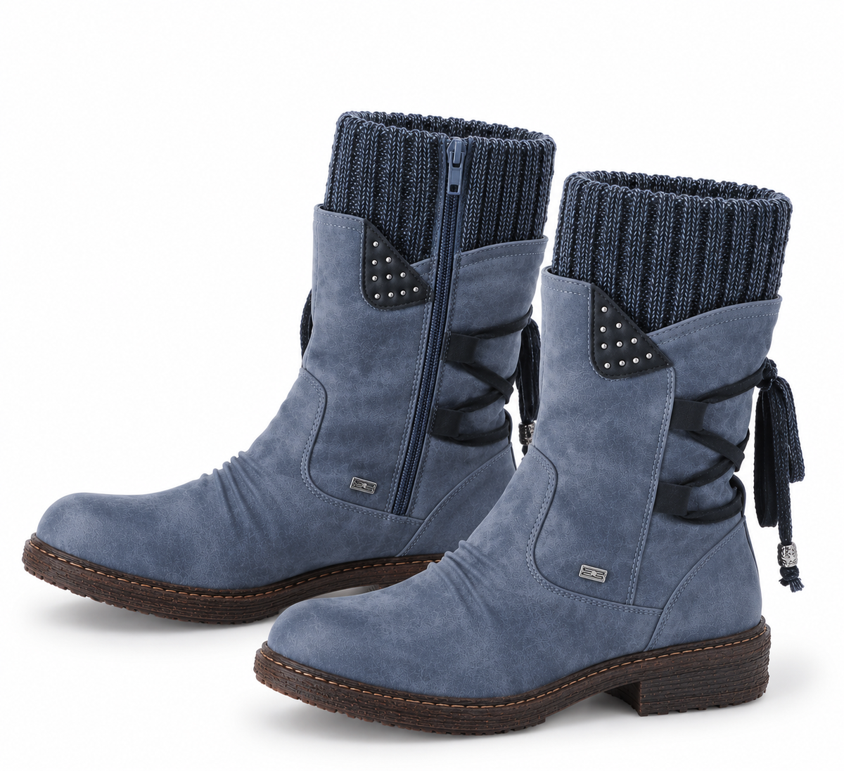 Renée | Bottes mi-mollet à revers en maille