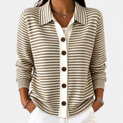 Nola | Cardigan Rayé d'Automne