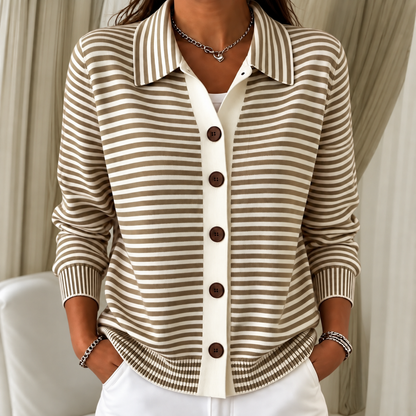 Nola | Cardigan Rayé d'Automne