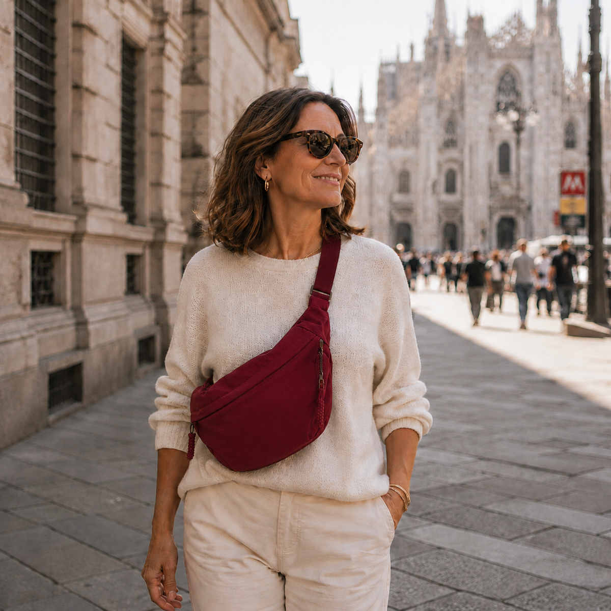 Rosa | Sac porté épaule Bordeaux