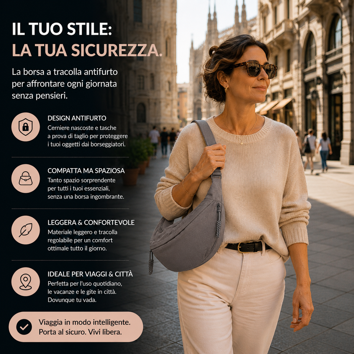 Chiara | Sac porté épaule Gris